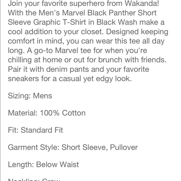 Black panther graphic tshirt large new marvel - Picture 2 of 6